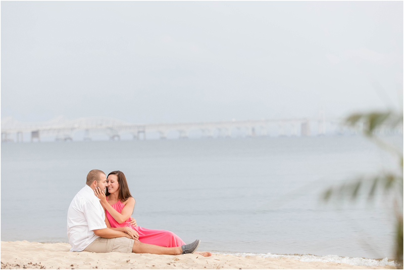 Beach engagement portraits at Terrapin Nature Park on the Eastern Shore.