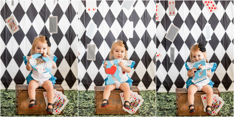 Alice in Wonderland themed First Birthday Portraits