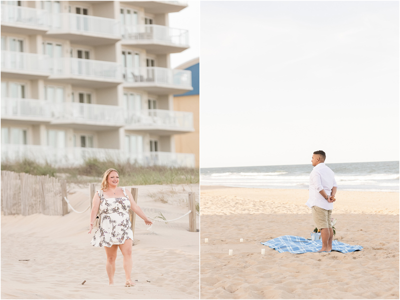 Engagement Proposal on the beach at Ocean City, Maryland. 