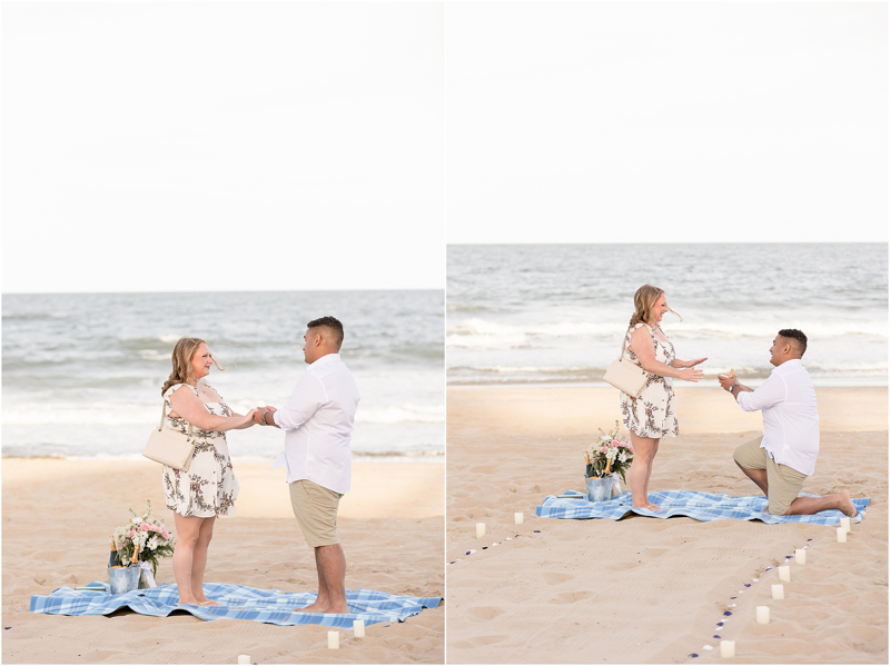 Engagement Proposal on the beach at Ocean City, Maryland.