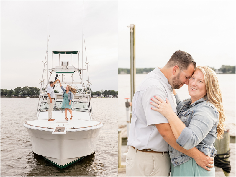 ANNAPOLIS WEDDING PHOTOGRAPHERS, Engagement Portraits on a boat.