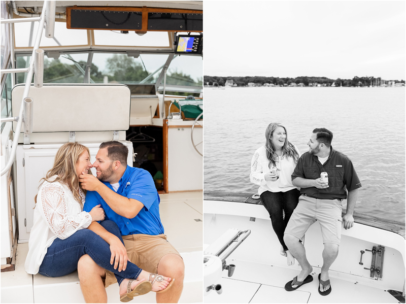 ANNAPOLIS WEDDING PHOTOGRAPHERS, Engagement Portraits on a boat.