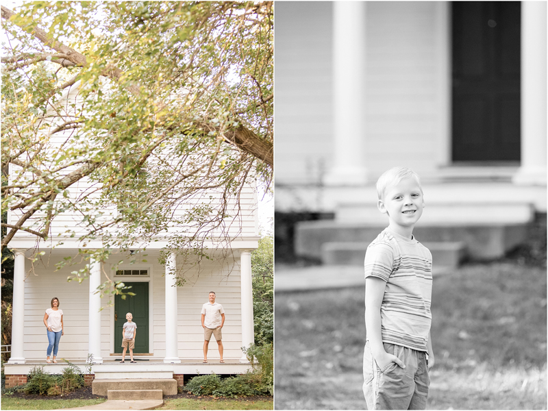 Family portraits at Historic Baldwin Hall in Millersville, Maryland