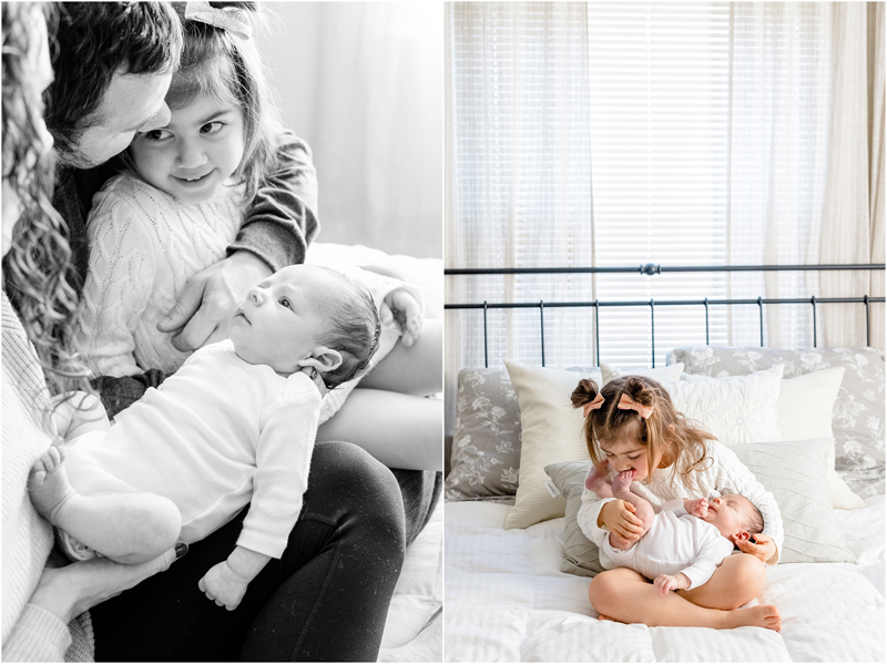 In home, lifestyle newborn portraits in Westminster, Maryland