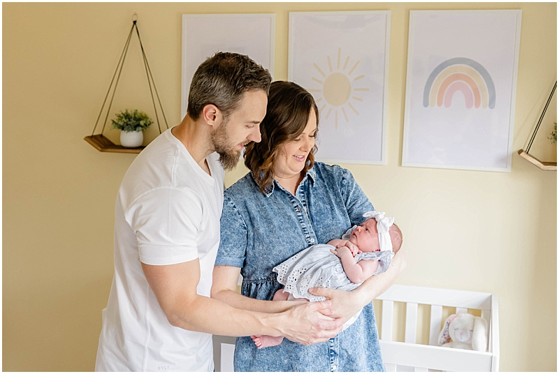 In home lifestyle newborn photography session in Severn Maryland, by StaceyLee Photography.