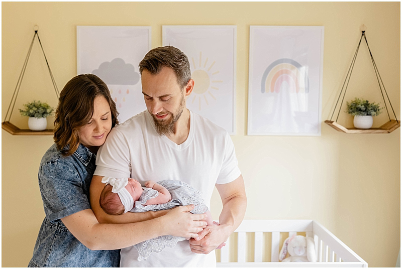 In home lifestyle newborn photography session in Severn Maryland, by StaceyLee Photography.