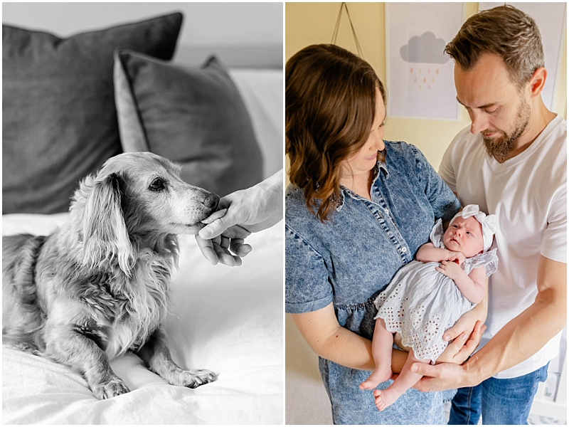 In home lifestyle newborn photography session in Severn Maryland, by StaceyLee Photography.