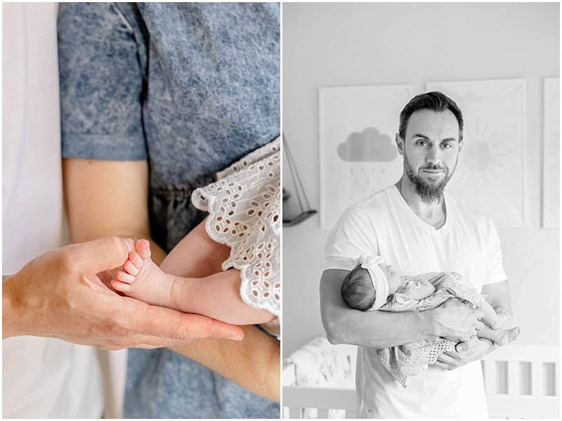 In home lifestyle newborn photography session in Severn Maryland, by StaceyLee Photography.