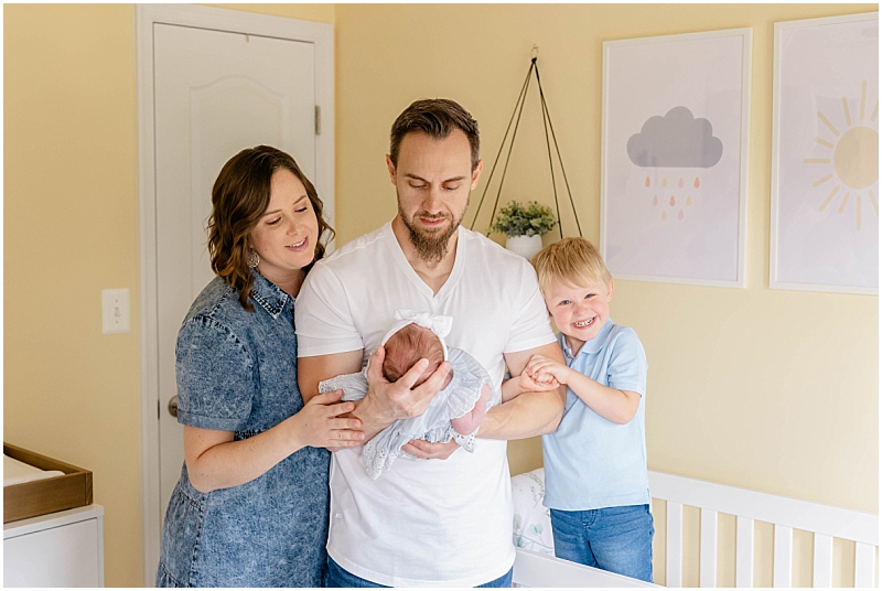 In home lifestyle newborn photography session in Severn Maryland, by StaceyLee Photography.