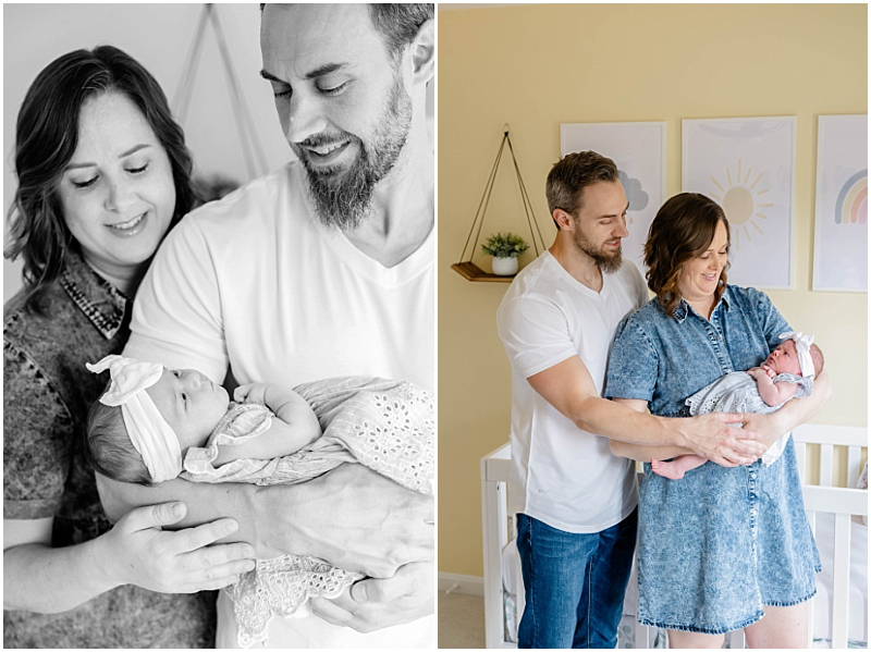 In home lifestyle newborn photography session in Severn Maryland, by StaceyLee Photography.