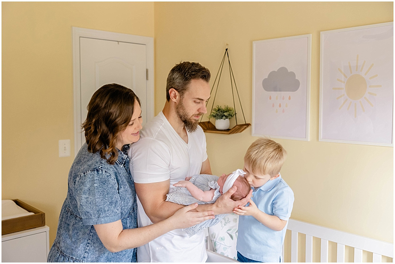 In home lifestyle newborn photography session in Severn Maryland, by StaceyLee Photography.