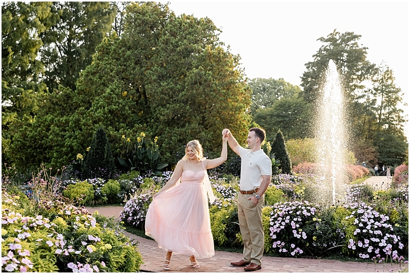 Garden Engagement Portraits at Longwood Gardens in Pennsylvania by StaceyLee Photography